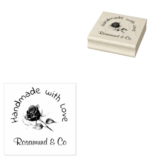 美しいバラ手作り愛パーソナライズされた ラバースタンプ (押印)