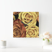 美しいバラ時計 スクエア壁時計 (ホーム)