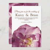 美しいバラ結婚写真のカード 招待状 (正面/裏面)