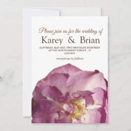 美しいバラ結婚写真のカード 招待状