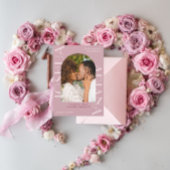 美しいバラ結婚2枚 招待状