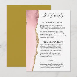 美しいバラ色のagateのモダンな結婚式の詳細 エンクロージャーカード