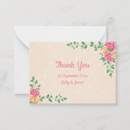 美しいバラ花ありがとう ノートカード (正面)