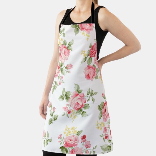美しいバラ花柄、小さなフローラbouqu エプロン (インサイチュ)