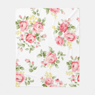 美しいバラ花柄、小さなフローラbouqu フリースブランケット