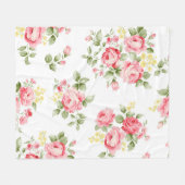 美しいバラ花柄、小さなフローラbouqu フリースブランケット (正面(横))