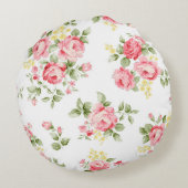 美しいバラ花柄、小さなフローラbouqu ラウンドクッション (裏面)