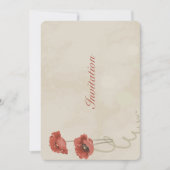 美しいバラ花 招待状 (正面)