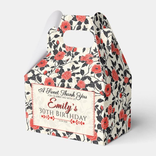 美しいバラ誕生日お気に入りボックス春誕生 フェイバーボックス (正面サイド)