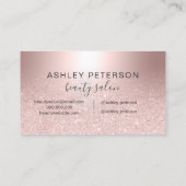 美しいバラ金ゴールドグラデーショングリッター金属箔 名刺 (裏面)