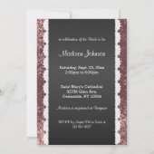 美しいバラ金ゴールドグリッターブライダルシャワー 招待状 (裏面)