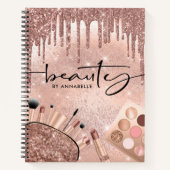 美しいバラ金ゴールドグリッター化粧品アポイントメント ノートブック (正面)