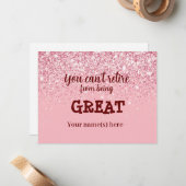 美しいバラ金ゴールドグリッター赤面ハッピーリタイア ノートカード (正面/裏面インサイチュ)