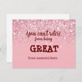 美しいバラ金ゴールドグリッター赤面ハッピーリタイア ノートカード (正面/裏面)