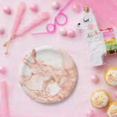 美しいバラ金ゴールドスパークルマーブルパターン ペーパープレート (パーティー)