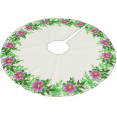 美しいバラ金ゴールドピンクフラワーガーランド ブラッシュドポリエステルツリースカート (アングル)