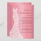 美しいバラ金ゴールドブライダルシャワー招待 招待状 (正面/裏面)