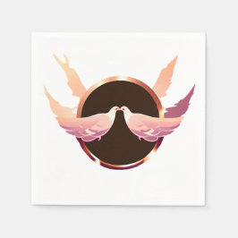 美しいバラ金ゴールドラブドーブ スタンダードカクテルナプキン