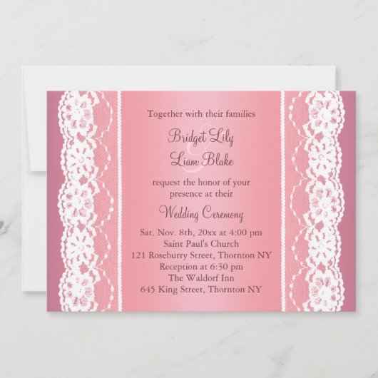 美しいバラ金ゴールド結婚式招待状 招待状 (正面)