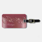 美しいバラ金ゴールド ラゲッジタグ (正面横)