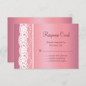 美しいバラ金ゴールドRSVP 出欠カード (正面/裏面)