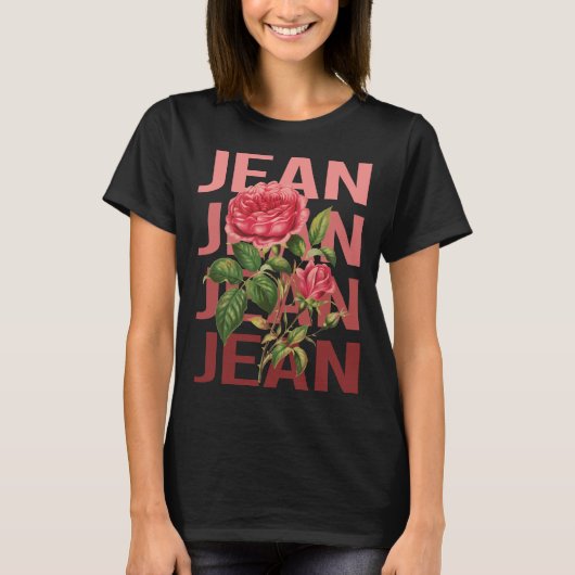 美しいバラ - ジーンの名前 Tシャツ (正面)