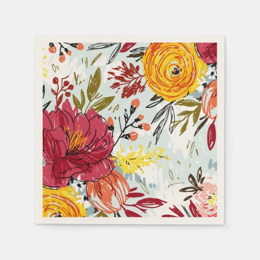 美しいバラ スタンダードカクテルナプキン (正面)