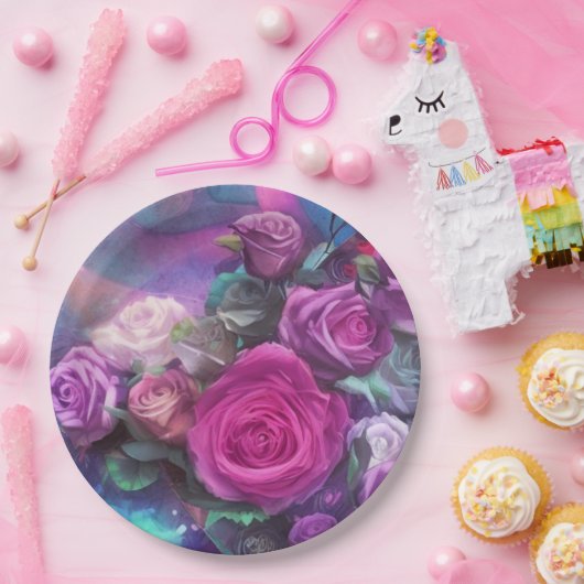 美しいバラ ペーパープレート (パーティー)