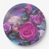 美しいバラ ペーパープレート (正面)