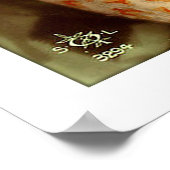 美しいバラ、真珠を持ったデコ気のあるそぶりをしたの女 ポスター (角)