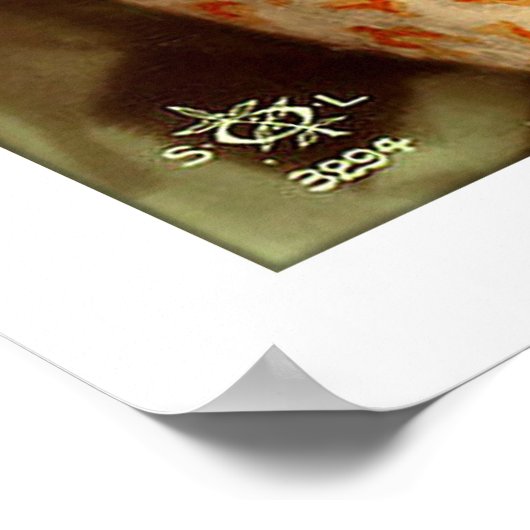 美しいバラ、真珠を持ったデコ気のあるそぶりをしたの女 ポスター (角)