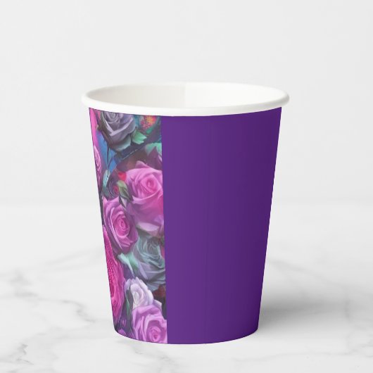 美しいバラ 紙コップ (左)