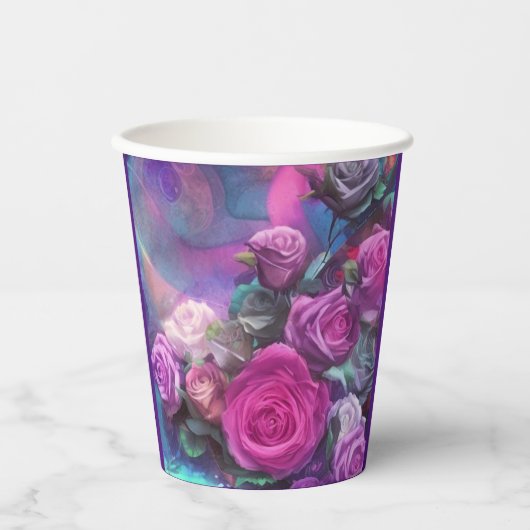 美しいバラ 紙コップ (正面)