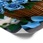 美しいバラ（青） ポスター (角)