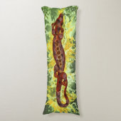 美しいバリのトカゲのデザイン 赤と青 + あなたのアイデア ボディピロー (正面縦)