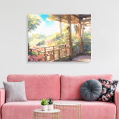 美しいバルコニーシーナリービューア絵を描ート キャンバスプリント (インサイチュ (リビング))