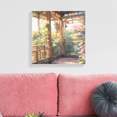 美しいバルコニーシーナリービューア絵を描ート キャンバスプリント (インサイチュ (リビング))