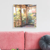 美しいバルコニーシーナリービューア絵を描ート キャンバスプリント (インサイチュ (リビング))