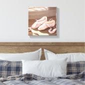 美しいバレエのスリッパ | ピンクかわいらし キャンバスプリント (インサイチュ (寝室))