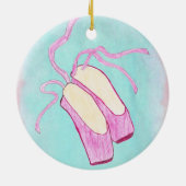 美しいバレエシューズのオーナメント セラミックオーナメント (裏面)