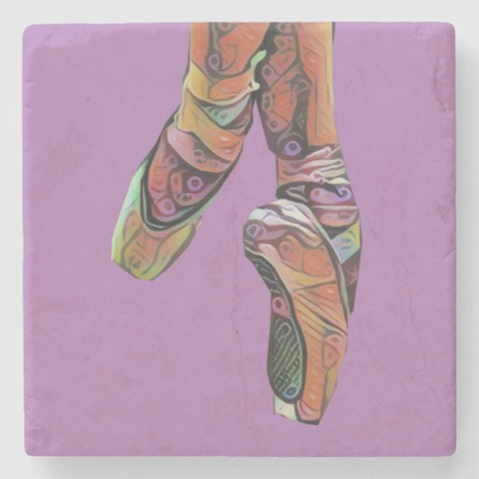 美しいバレエポインテシューズマーブルコースター ストーンコースター (正面)