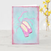 美しいバレエ靴アート カード (黄色い花)