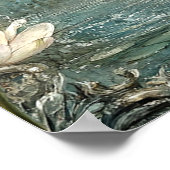 美しいバレリナ妖精のリリリー池の白い花 ポスター (角)