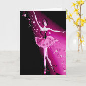 美しいバレリーナとバラのグリーティングカード カード (黄色い花)