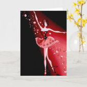美しいバレリーナとバラのグリーティングカード カード (黄色い花)