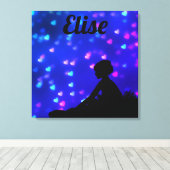 美しいバレリーナとフローティングハート キャンバスプリント (インサイチュ (ウッドフロア))