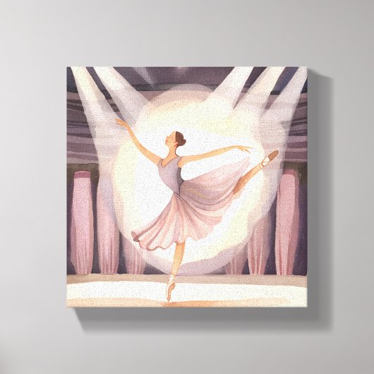 美しいバレリーナ | バレエ芸術ダンス水彩画 キャンバスプリント (正面)
