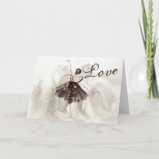 美しいバレリーナ、ホワイトローゼバレンタインデーH シーズンカード (正面)