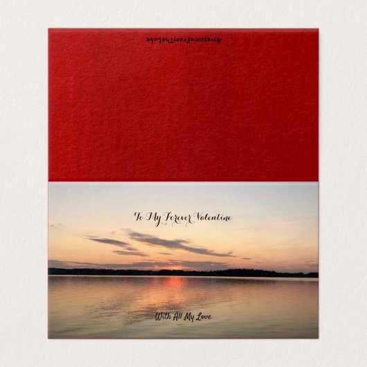 美しいバレンタインカードサンセットオーバー湖デザイン (外部フラット)
