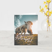 美しいバレンタインデーにおしゃれな馬 カード (黄色い花)